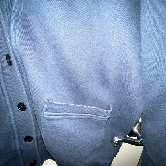 Alex Mill Fleece Cardigan David in Faded Navy - Picture 4 of 6